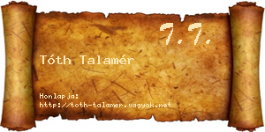 Tóth Talamér névjegykártya